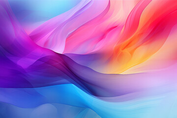 Fototapeta premium multi-colored abstract background, smooth lines, waves, rainbow color,AI_Generated