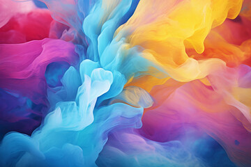 multi-colored abstract background, smooth lines, waves, rainbow color,AI_Generated