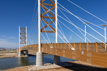 Cycle Pedestrian Bridge over the Trancão River that connects Lisbon to Loures, Portugal