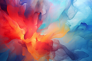 Fototapeta premium multi-colored abstract background, smooth lines, waves, rainbow color,AI_Generated