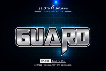 Metal vector text effect editable guard and grunge text style