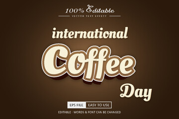 Coffee editable text design, brown coffee text style