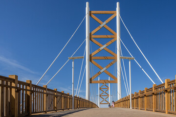 Cycle Pedestrian Bridge over the Trancão River that connects Lisbon to Loures, Portugal