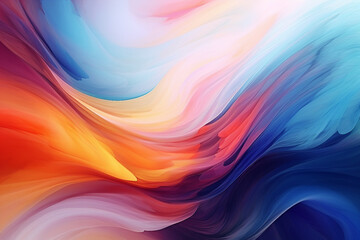 Fototapeta premium multi-colored abstract background, smooth lines, waves, rainbow color,AI_Generated
