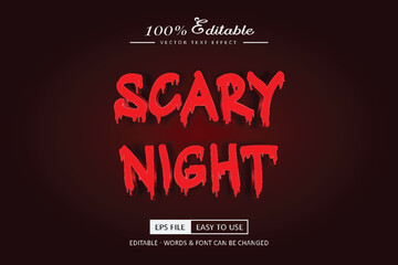 Scary Night 3d Editable text effect