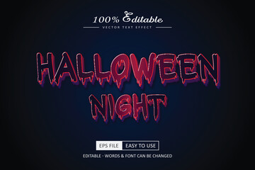 Halloween Night 3d Editable text effect horror text style