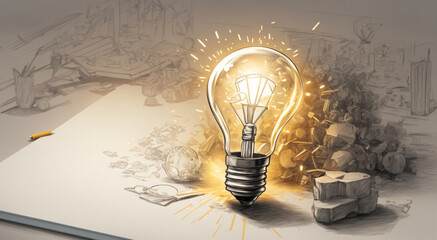 Bright idea and creative thinking