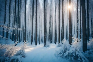 forest in winter Generated Ai