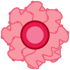 Pink flower icon. Vector illustration.