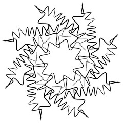 Draw a flower in wavy line. Vector illustration.	