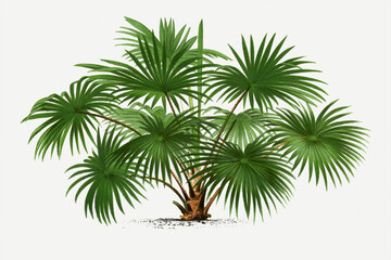 Palm tree illustration. Tropical palm plant