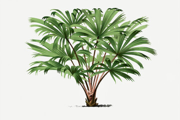 Palm tree illustration. Tropical palm plant