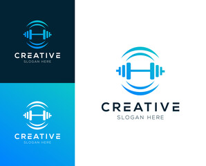 Abstract Gym logo design vector illustration