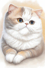 Portrait of a silver tabby british shorthair cat looking at the camera isolated on a white background