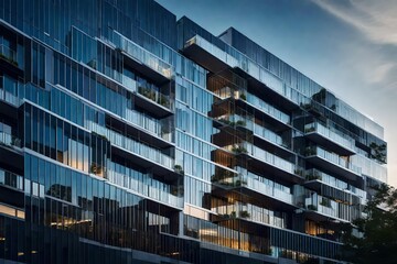 The architectural beauty of a condominium's exterior, with a blend of glass and contemporary aesthetics