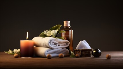 Obraz na płótnie Canvas cosmetics and care accessories for spa.