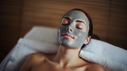 mask for the face. beauty treatments in a spa salon.