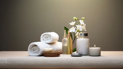 cosmetics and care accessories for spa.