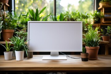 laptop, computer, plant, business, notebook, home, technology, interior, office, pot
