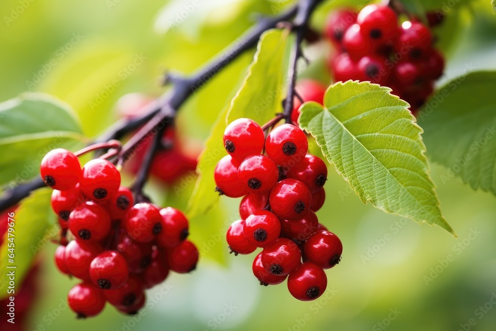 Poster redcurrant branch close-up.