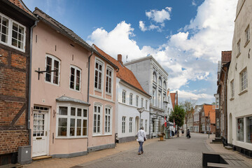 Walking in Tonder´s (Tønder) streets on a beautiful summer day, Sønderjylland, Denmark