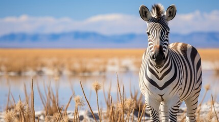 Obraz premium Zebra in Namibia, Africa's Etosha National Park