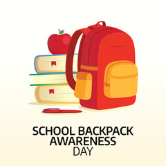 National School Backpack Awareness Day design template good for celebration usage. school backpack illustration design. vector eps 10.