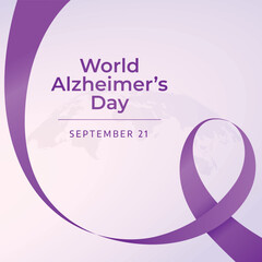 World Alzheimer’s Day design template good for celebration usage. purple ribbon vector illustration. ribbon vector illustration. vector eps 10.