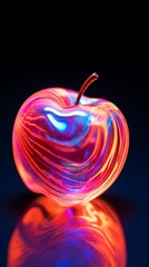 Obraz premium A vibrant red apple resting on a wooden table