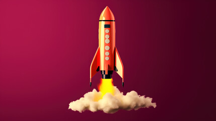 Obraz premium space rocket taking off