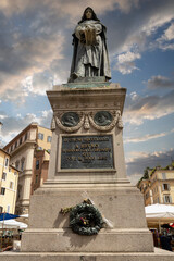 Monument to Giordano Bruno (Givgno Brvno). Italian philosopher who was burned at the stake in this...