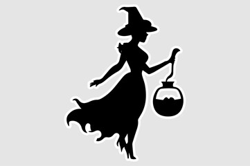 Silhouette of a halloween witch