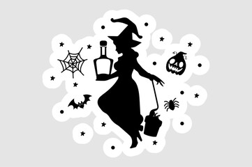 Silhouette of a halloween witch