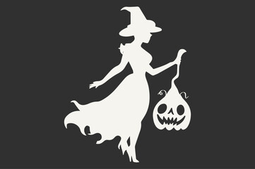 Silhouette of a halloween witch