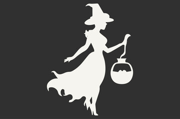 Silhouette of a halloween witch