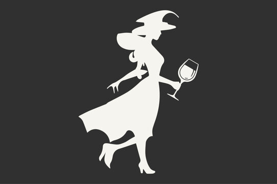 Silhouette of a halloween witch