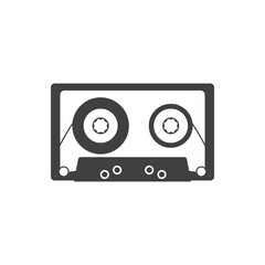 Cassette icon in flat style, Audio Cassette icon. Retro badge. isolated on white background, Trendy Flat style for graphic design, logo, Web site, social media, UI, 