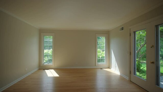 Elements of empty Interior in house, move wide camera shot