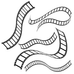 movie film strip. Film tape vintage icon isolate. movies film background with flim roll. Film strip set vector image