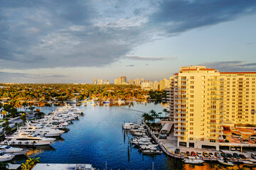 Elevated view of a Channel at Fort Lauderdale Beach - Florida - USA, 2018
