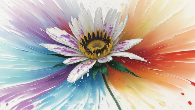 A vibrant flower covered in a colorful