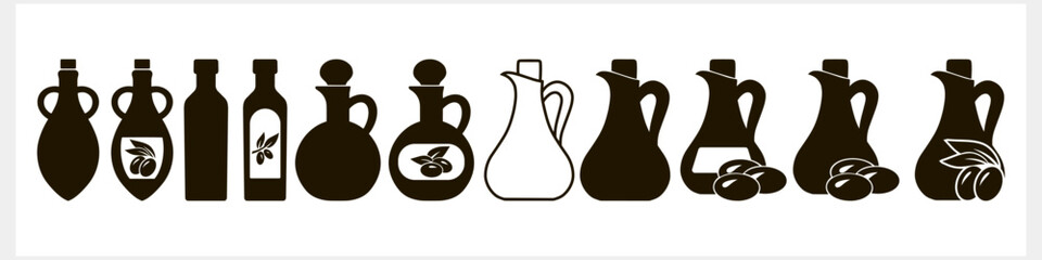 Stencil bottle amphora jug olive icon Food clipart Vector stock illustration EPS 10