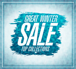 Great Winter Sale poster or flyer design template