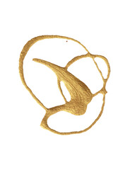 Golden abstraction on a white background