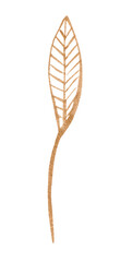 Golden abstract leaf for decoration of festive design - 645491299