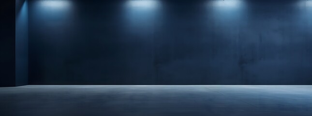 Minimalistic Abstract: Spotlight on Dark Blue Wall for Product Presentation, Background