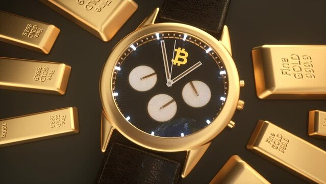 time is money concept whith bitcoin