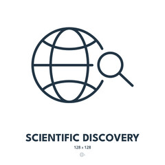 Scientific Discovery Icon. Science, Global, Research. Editable Stroke. Simple Vector Icon