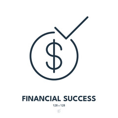 Financial Success Icon. Growth, Profit, Revenue. Editable Stroke. Simple Vector Icon