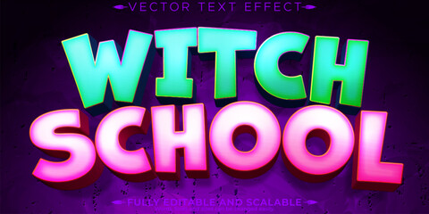 Editable text effect witch, 3d horror and scary font style